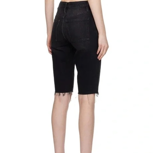 FRAME DENIM Black Bermuda Shorts Le Vintage Raw Edge Cut Offs 5-Pocket Dungaree - Picture 11 of 14